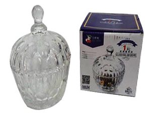 BOMBONERA VIDRIO 17CM CAJA REGALO CX32