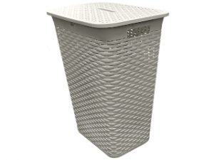 POO CANASTO P/ROPA RATAN 60L.CON TAPA BLANCO X12