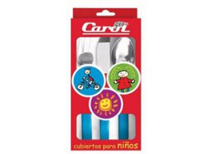 CAROL CUBIERTOS NIÑOS 3PZAS.CELESTE