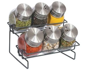 HUDSON SET ESPECIEROS VIDRIO TAPA ACERO 7PZS CX6