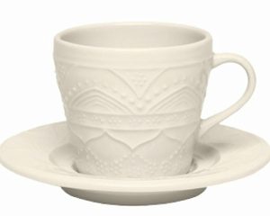 OXFORD SERENA CREAM TAZA TE 200ML C/PLAT CX12