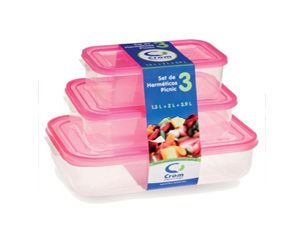 CROM SET BARI X 4 HERMETICOS RECTANGULAR CX10