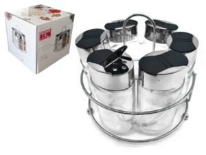 ESPECIEROS JGO.X6 CIRCULAR C/BASE METAL CX8
