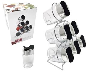 ESPECIEROS JGO.X6 PIRAMIDE C/BASE METAL CX8