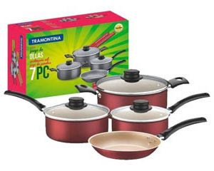 TRAMONTINA TURIM ROJO BATERIA 7 PZAS.