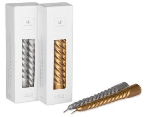 ILUMINAR VELA TORNEADA 20CM ORO/PLAT.CX6 CX6