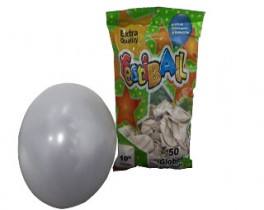 FESTIBALL GLOBO PERLADO 10"X50U.BLANCO