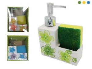 DISPENSER DETERGENTE CERAMICA C/PORTA ES CX24