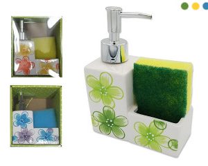 DISPENSER DETERGENTE CERAMICA C/PORTA ES CX24