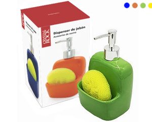 DISPENSER DETERGENTE CERAMICA C/PORTA ES CX24