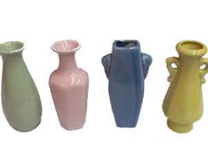 FLORERO PORC.COLORES 10CM 4 MODELOS C/U