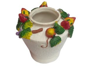 FLORERO FRUTILLA 11X13CM TECTURADO PORCE