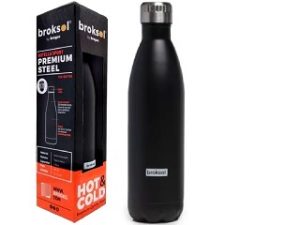 BROKSOL BOTELLA TERMICA 750ML NEGRO CX12
