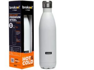 BROKSOL BOTELLA TERMICA 750ML BLANCO CX12