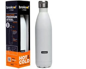 BROKSOL BOTELLA TERMICA 750ML BLANCO CX12