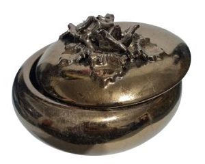 CERAMICA COBRE BOMBONERA C/FLOR 16CM