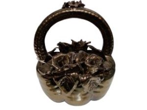 CERAMICA COBRE CANASTA C/MANIJA 16CM