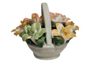 CANASTA PORCELANA C/FLORES 8X7CM