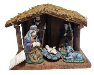 PESEBRE EN CASITA 5 PIEZAS 13CM