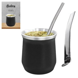 HUDSON MATE ACERO C/BOMB.VASO NEGRO CX6