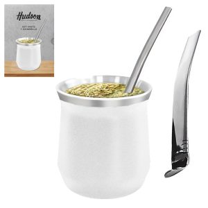 HUDSON MATE ACERO C/BOMB.VASO BLANCO CX6