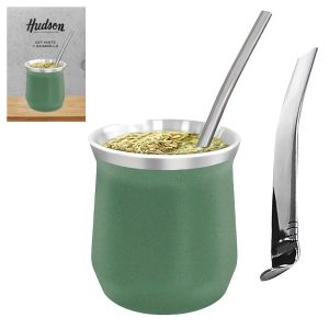 HUDSON MATE ACERO C/BOMB.VASO VERDE CX6