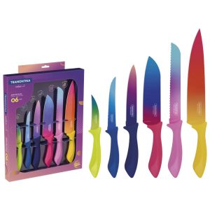 TRAMONTINA COLORCUT JGO.CUCHILLAS 6 PZAS CX6