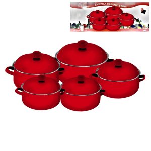 COOL CACEROLAS ENLOZ.18/20/22/24/26 ROJO JGO.X5 CX4