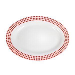 FUENTE OVAL 30CM QUADRILLE PORCELANA